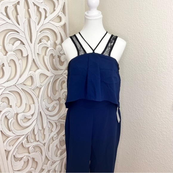 NWT Harlyn‎ Anthropologie Lace Strap Popover Bodice Jumpsuit Size M - Picture 11 of 12